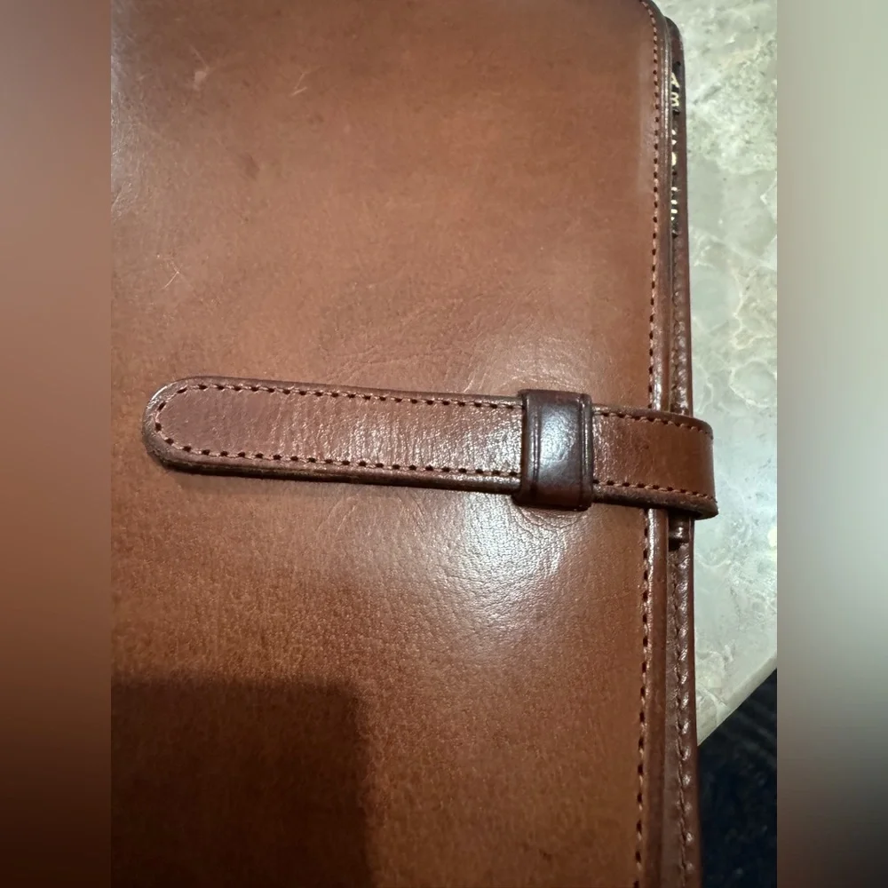 Coach water buffalo tan leather vintage planner
